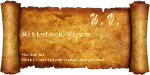 Wittstock Vince névjegykártya